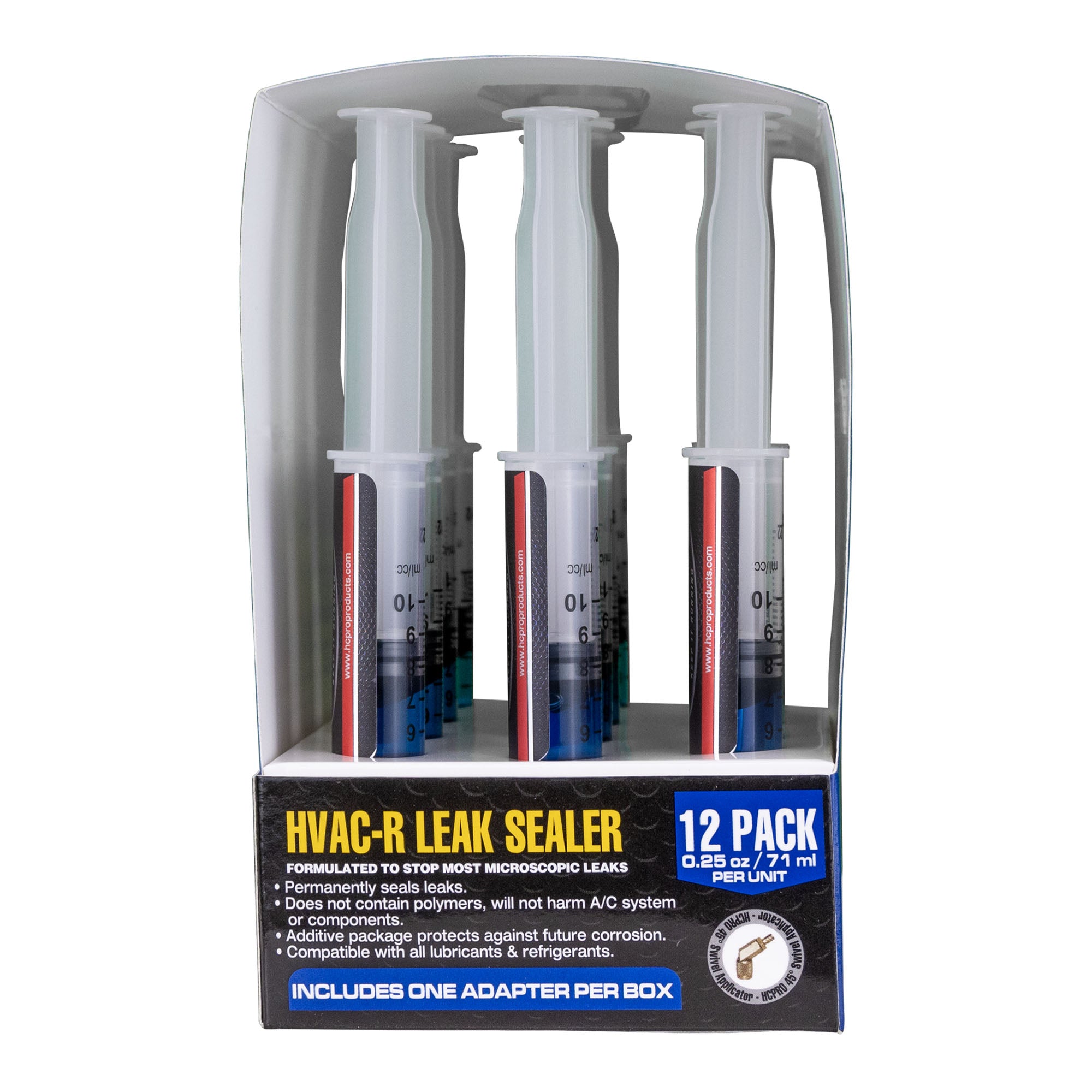 HCLEAK12B HVAC Leak Sealer with 45° Swivel Adapter for Easy Access Application 12 Applications 0.25 FL Oz. for AC, Refrigeration, and Automotive Systems Compatible with All Refrigerants image 3