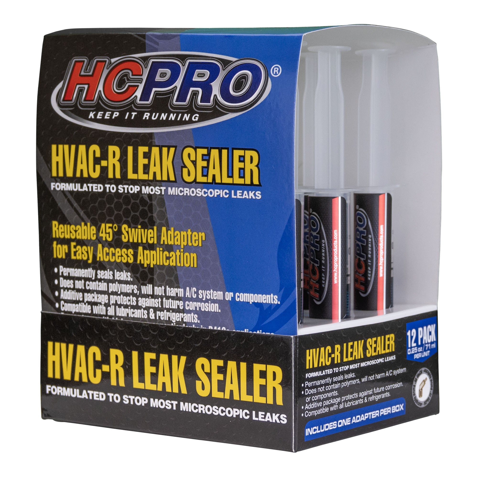 HCLEAK12B HVAC Leak Sealer with 45° Swivel Adapter for Easy Access Application 12 Applications 0.25 FL Oz. for AC, Refrigeration, and Automotive Systems Compatible with All Refrigerants image 7