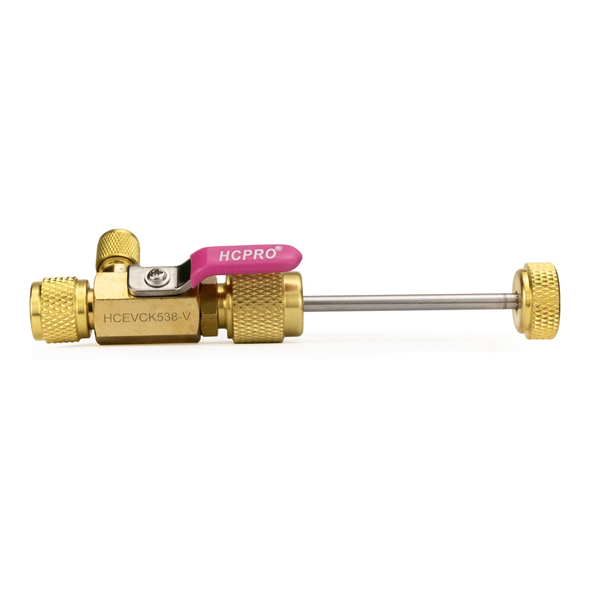 HCEVCK538 Quick Flow Vacuum Rated Valve Core Removal Tool 5/16” Female x 3/8” Male and 1/4” Side Port image 2