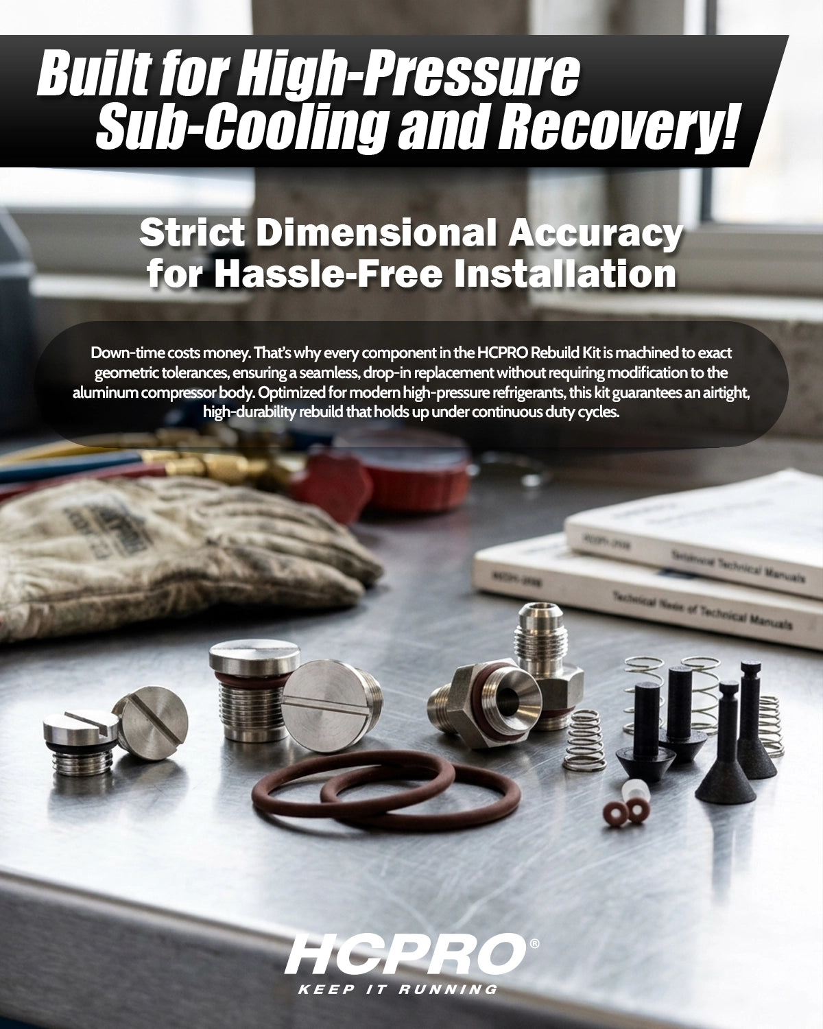 Compressor Valve Rebuild Kit w/ Viton Seals | Fits TRS21 & TR21 Units