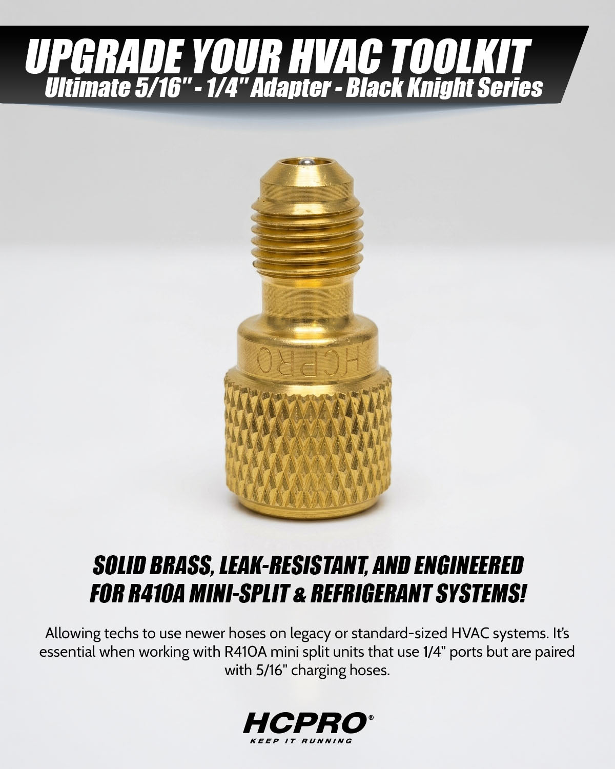 HCAD140 Adapter 5/16" SAE Hose x 1/4" SAE Port – Brass Fitting