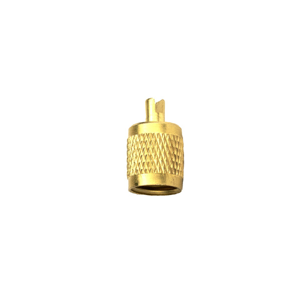 1/4" SAE Brass Cap with Valve Depressor — 6-Pack | HVAC Service Port Caps