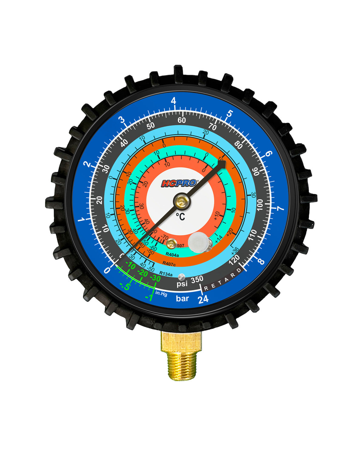 BK-RG80C-REF 80 mm Refrigeration Replacement Gauge – R134a/R404A/R407C/R507, PSI/°C