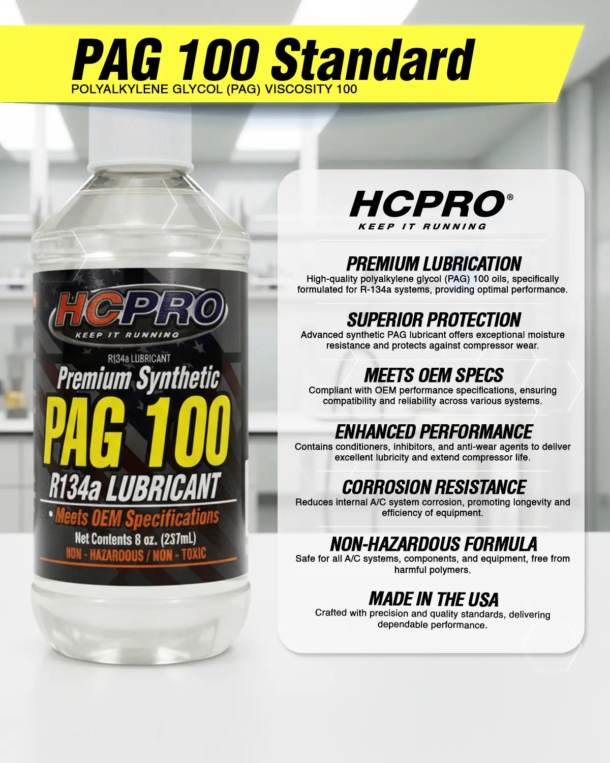 PAG 100 Oil for R134a AC Systems – 8oz Premium Lubricant