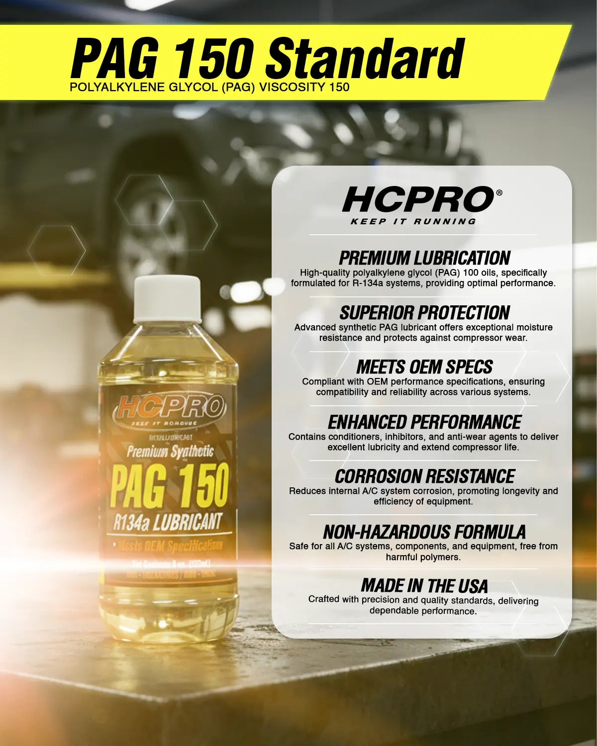 PAG 150 Oil for R134a AC Systems – 8oz Compressor Lubricant