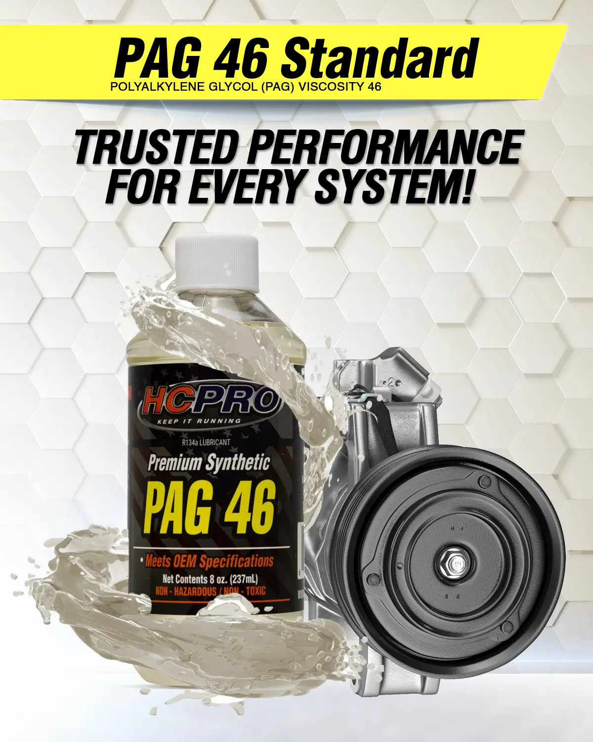 PAG 46 Oil for R134a AC Systems – 8oz Compressor Lubricant
