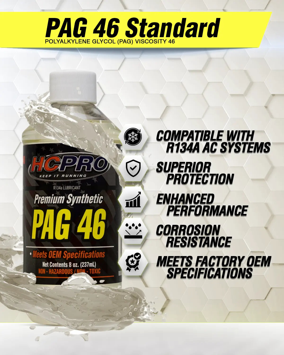 PAG 46 Oil for R134a AC Systems – 8oz Compressor Lubricant