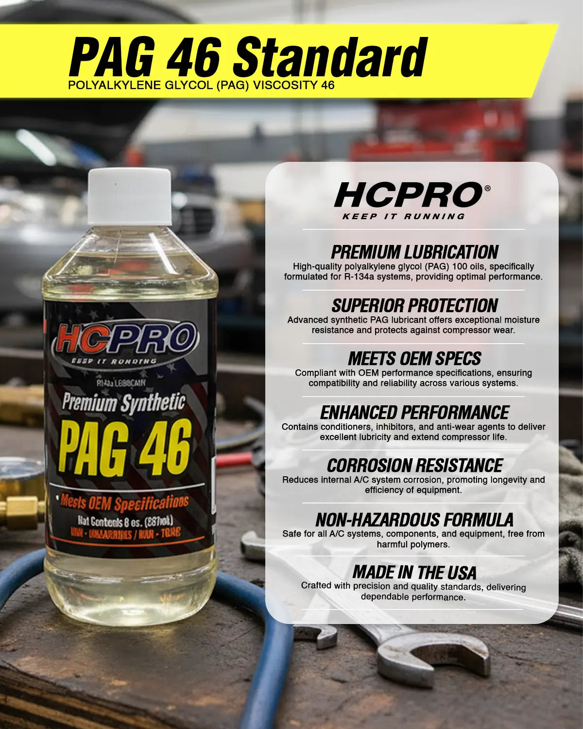 PAG 46 Oil for R134a AC Systems – 8oz Compressor Lubricant
