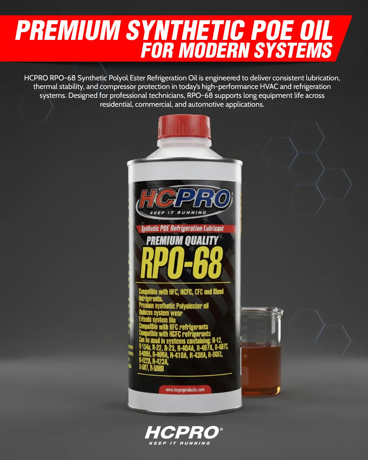 RPO-68 Synthetic Refrigeration Oil – POE Quart & Gallon Options