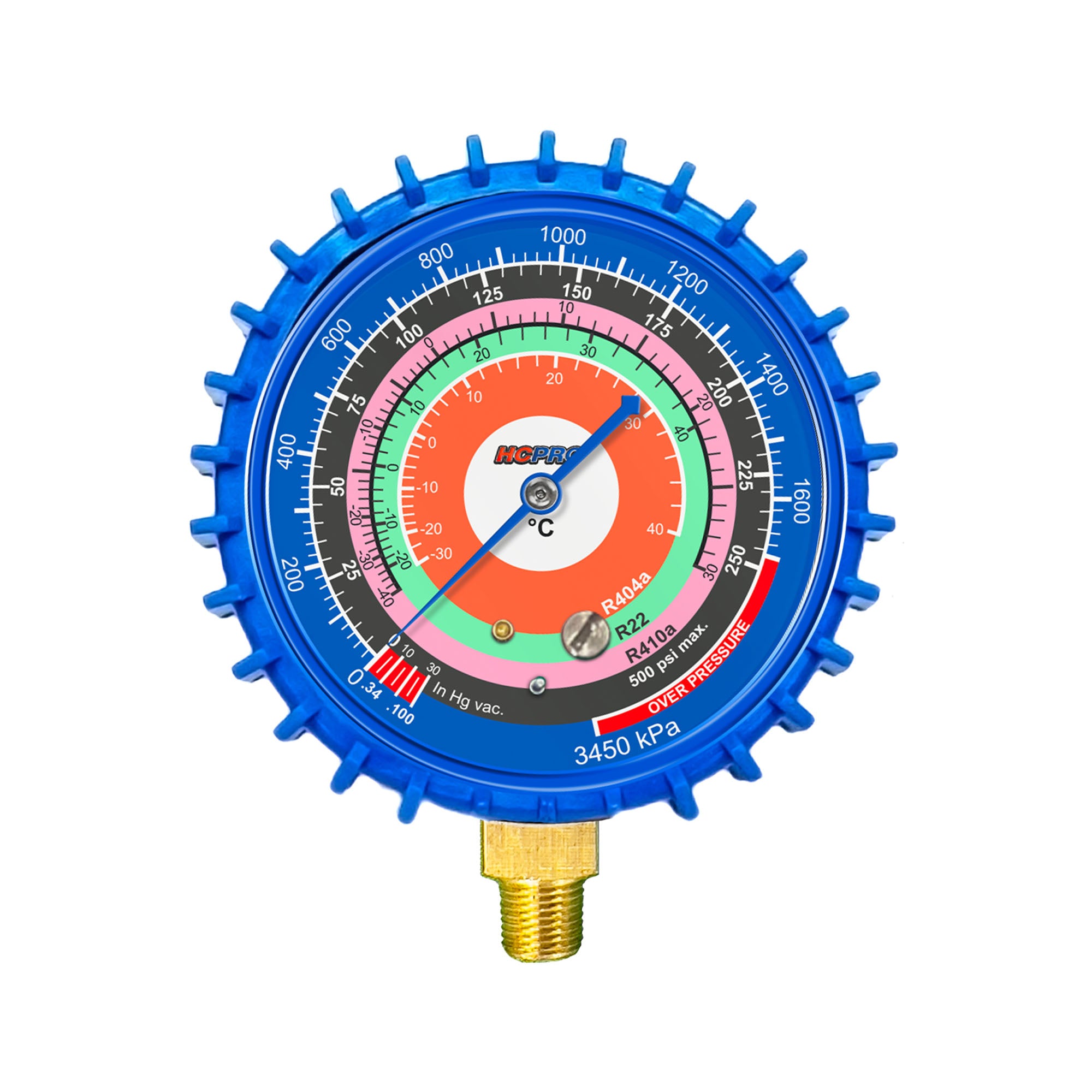Universal Replacement Gauge 68 mm PSI/°C R410a, R22, R404a - Low image
