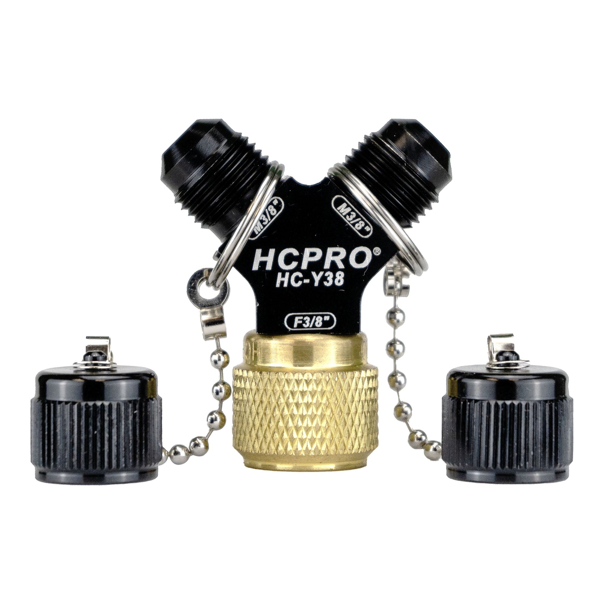 HCY38 Quick-Y Adapter for Unrestricted Vacuum Flow 3/8" x 3/8" Male Connections x 3/8" SAE Female Connection image 2