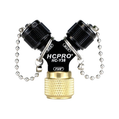 HCY38 Quick-Y Adapter for Unrestricted Vacuum Flow 3/8" x 3/8" Male Connections x 3/8" SAE Female Connection image 1