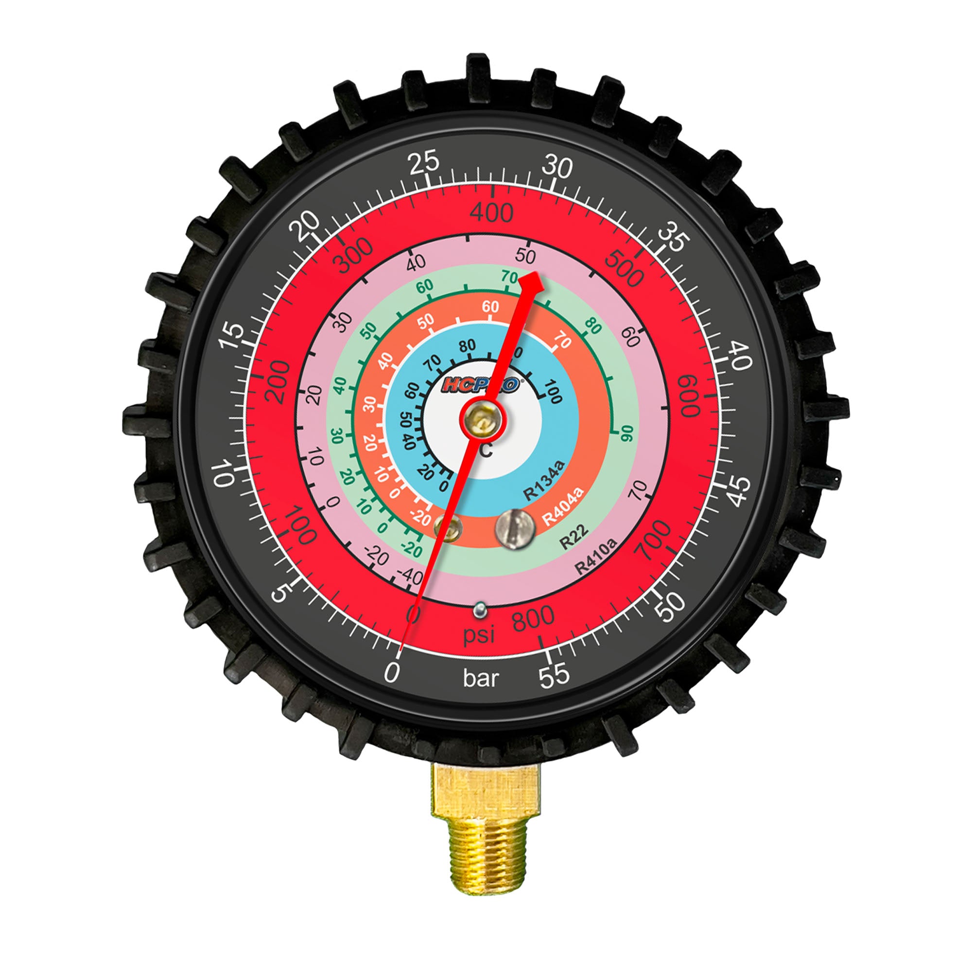 Universal Replacement Gauge 80 mm PSI/°C R410a, R22, R404a, R134a image 1