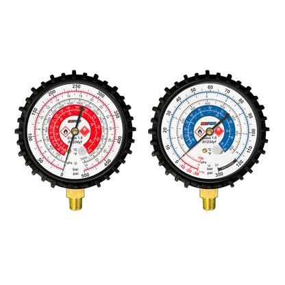HC-BK2V2YF5 Black Knight Car Air Conditioner R1234YF Refrigerant Gauge Set, 5ft Hose Set and 1234YF High and Low Adapters ˚F/˚C image 5