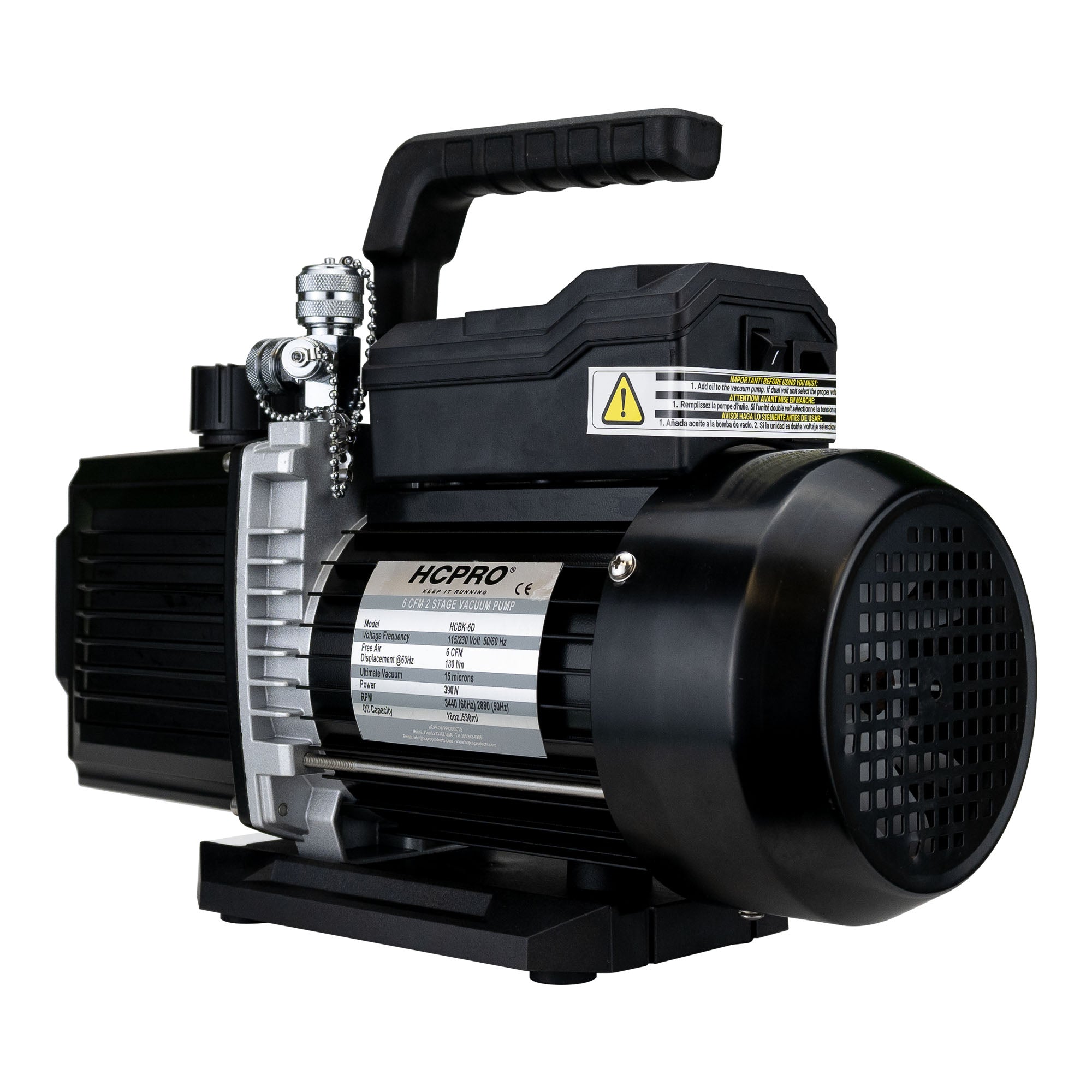 HCBK-6D 6 CFM Dual Stage, Dual Voltage Vacuum Pump 115-230 50/60Hz image 6