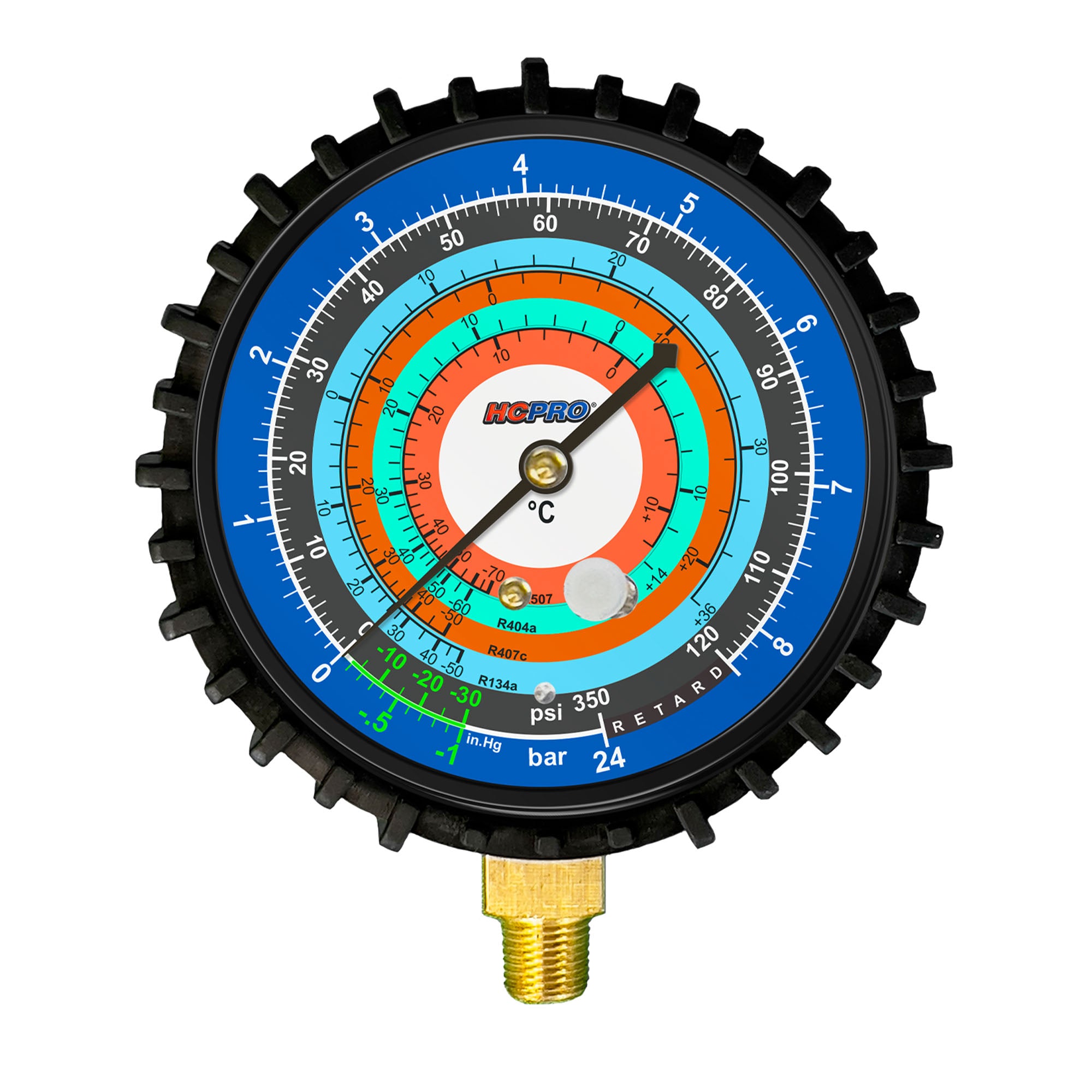 Universal Replacement Gauge 80 mm PSI ºC R134a, R407c, R404a, R507 - Low image