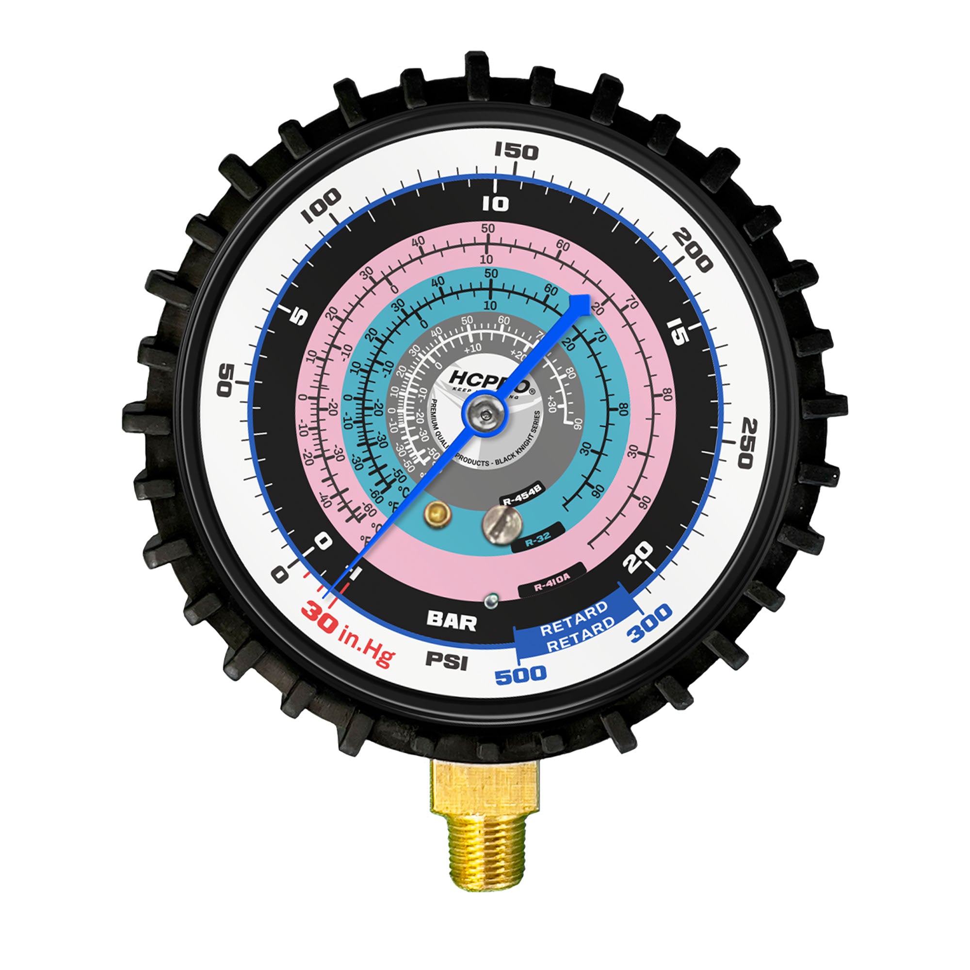Universal Replacement Gauge 80 mm PSI ºF / ºC R454b, R32, R410a image 1