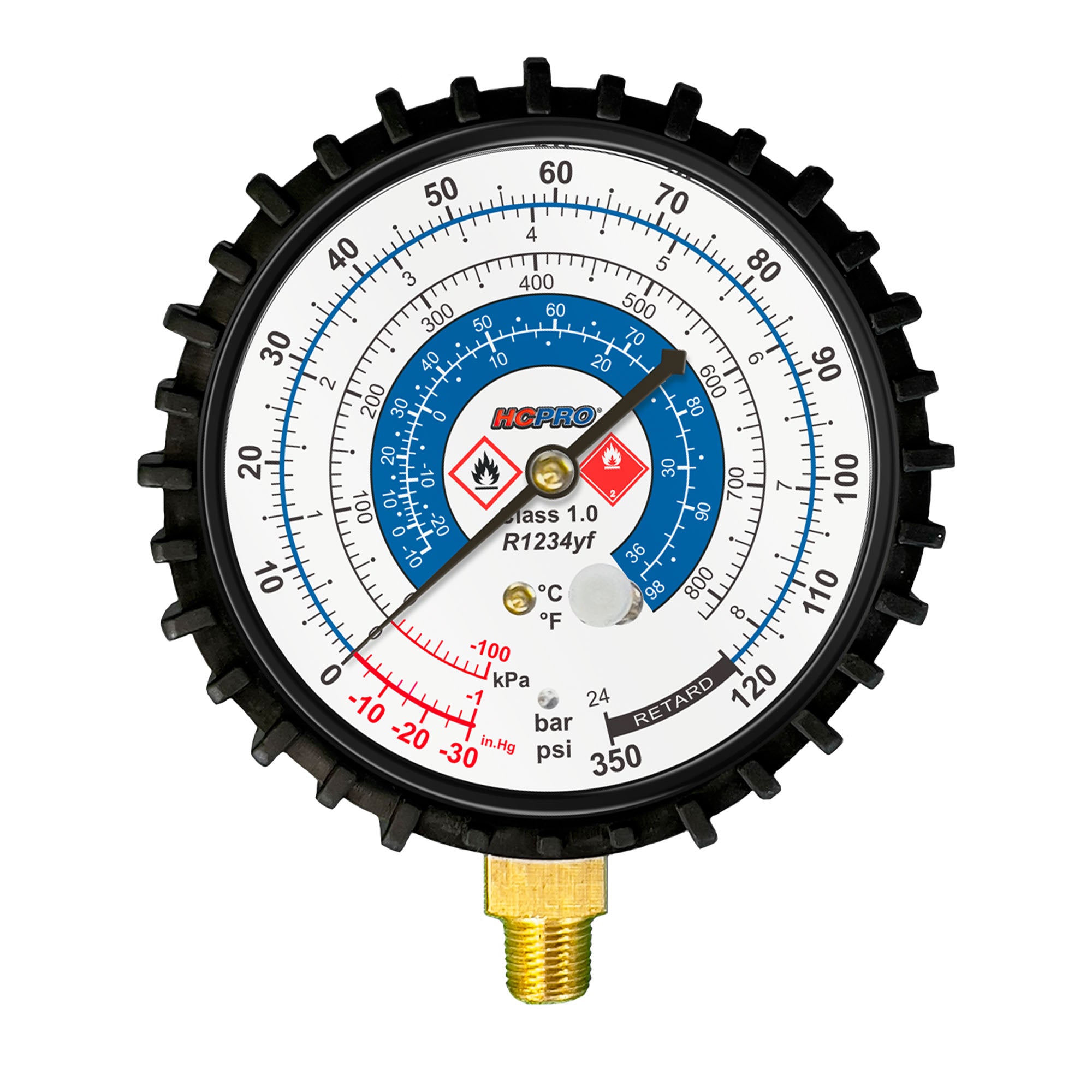 Universal Replacement Gauge 80 mm PSI ºF / ºC HFO-R1234YF image 1