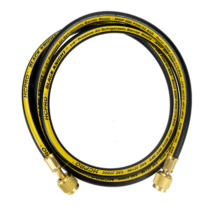 HC-2V2F5BK Brass 2-Way Manifold Gauge Set R410a, R22, R404a, R134a °F PSI, 3-1/8" Gauges, (5) 60” Standard ¼” Premium Black Hoses Rated 4000 PSI Burst, 800 PSI image 8