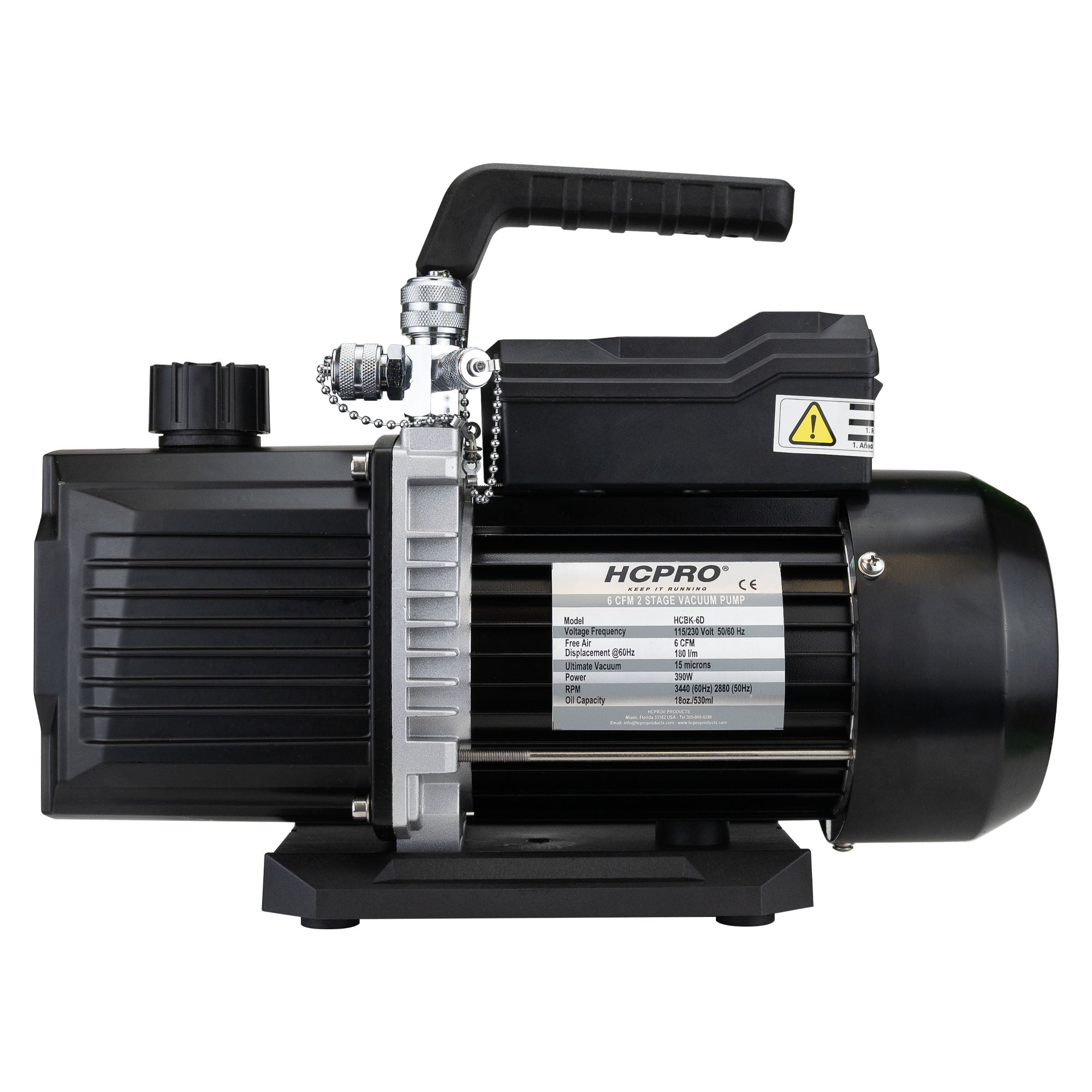HCBK-6D 6 CFM Dual Stage, Dual Voltage Vacuum Pump 115-230 50/60Hz image 2