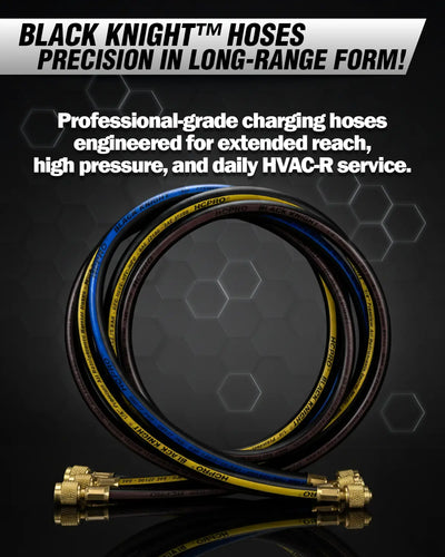 HCPRO 1/4" x 5' HVAC Charging Hose Set | Standard 3-Hose Kit