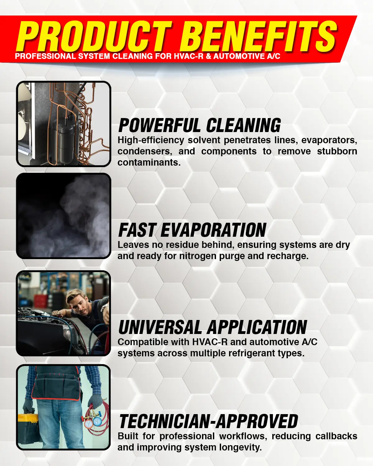 Universal HVAC-R Flash Flush Solvent for AC Systems – 1 Qt