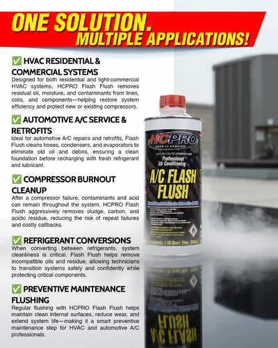 Universal HVAC-R Flash Flush Solvent for AC Systems – 1 Qt