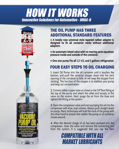 HC-OHV2.6 Universal Oil Hand Pump for 1–5 Gallon Oil Containers