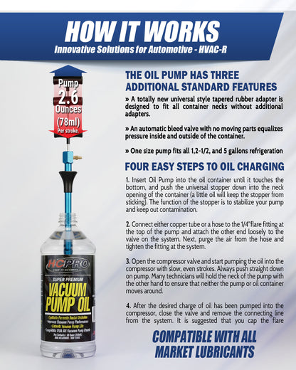 HC-OHV2.6 Universal Oil Hand Pump for 1–5 Gallon Oil Containers