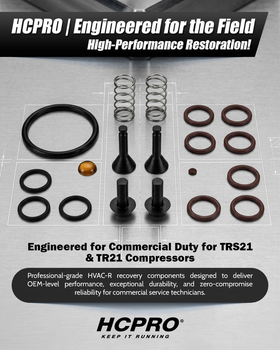 Oilless Compressor Valve Rebuild Kit | Fits TRS21/TR21 Recovery Units