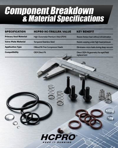Oilless Compressor Valve Rebuild Kit | Fits TRS21/TR21 Recovery Units
