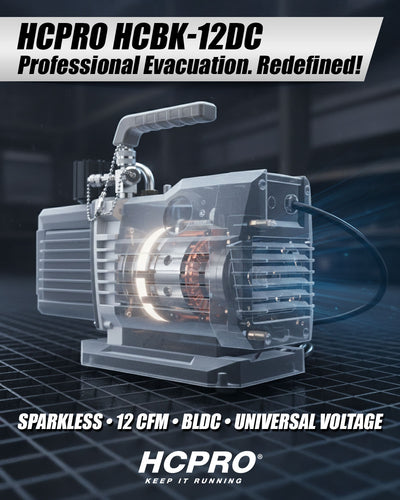 HCBK-12DC 12 CFM Sparkless Vacuum Pump, BLDC Motor 100–240V