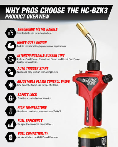 High Intensity Auto-Trigger Welding Torch Kit – Blaze HC-BZK3 w/ Tips