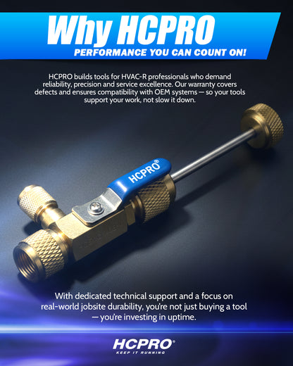 HCEVCK438 Valve Core Removal Tool 1/4" Female x 3/8" Male, Side Port