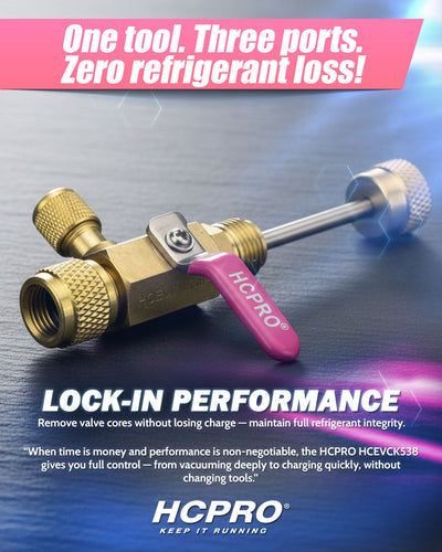 HCEVCK538 Vacuum Rated Valve Core Removal Tool – 5/16” x 3/8” x 1/4”