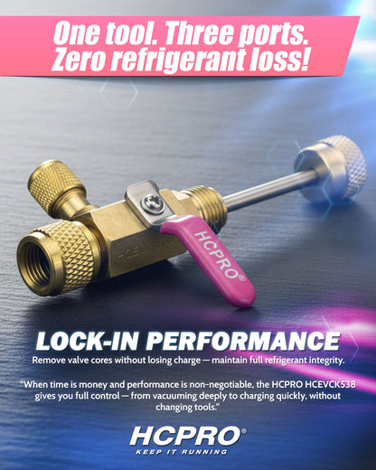 HCEVCK538 Vacuum Rated Valve Core Removal Tool – 5/16” x 3/8” x 1/4”