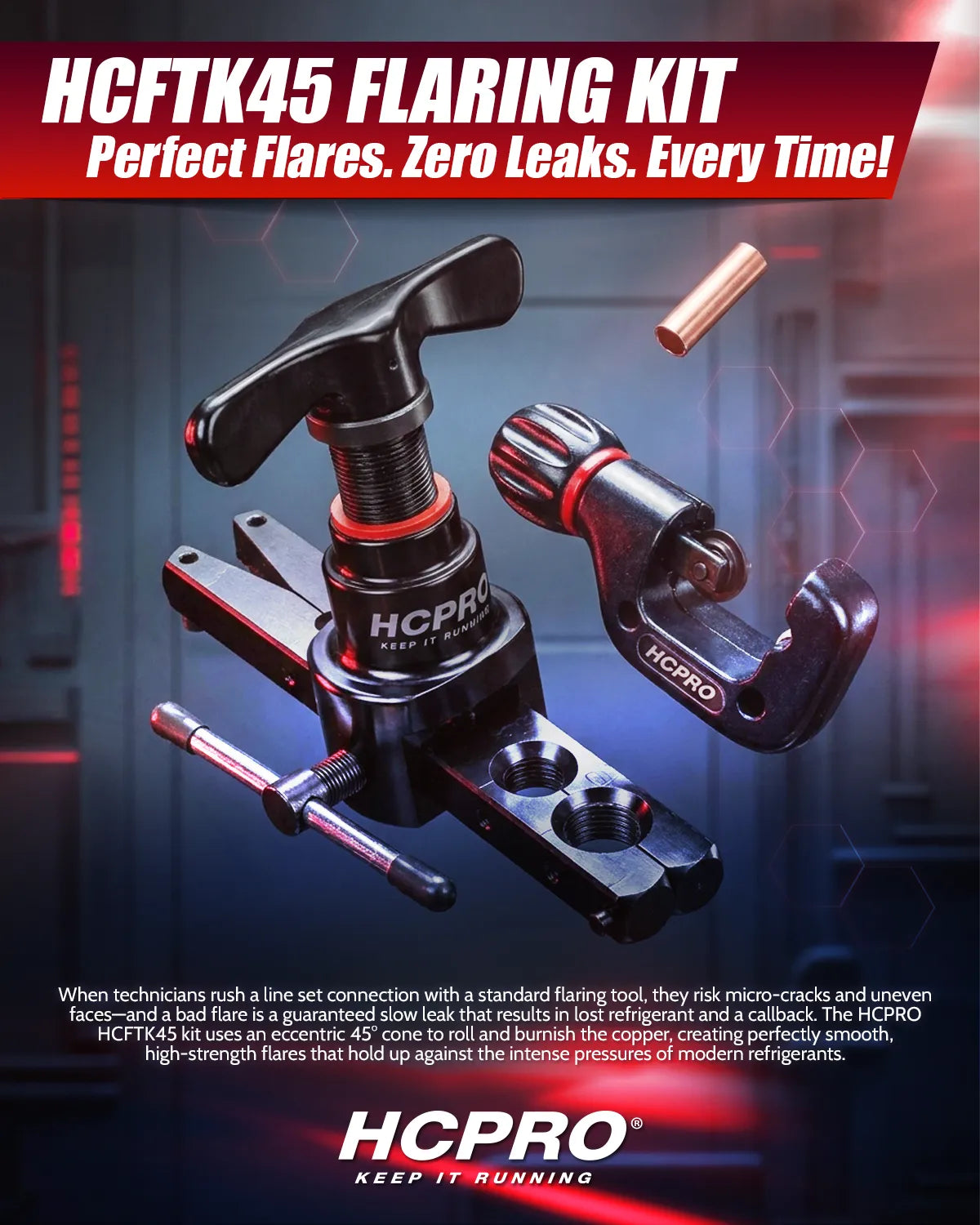 HCFTK45 Eccentric Cone Flaring and Tube Cutter Tool Kit