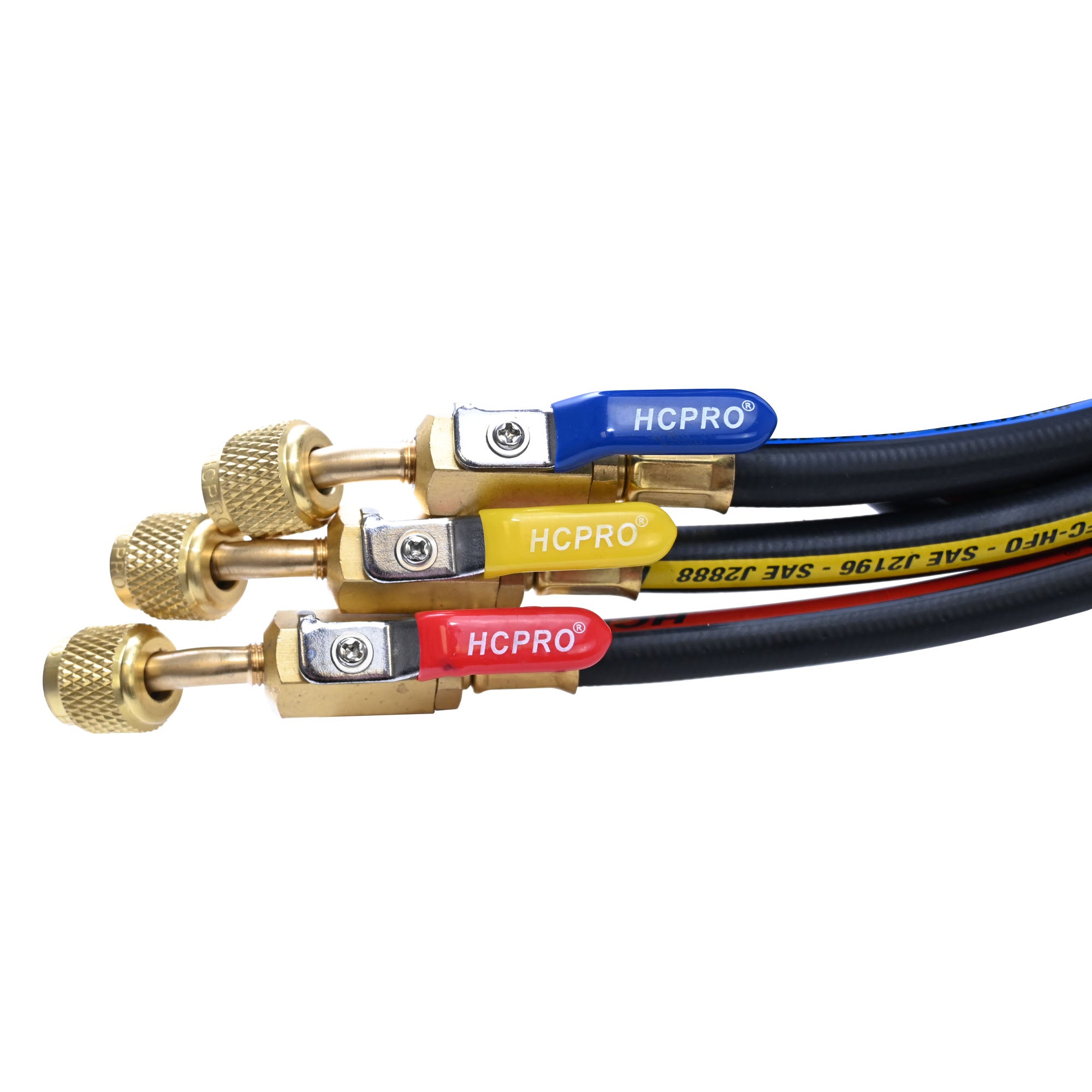 HCPRO 1/4" x 5' HVAC Hoses with Ball Valves | Premium Service Set