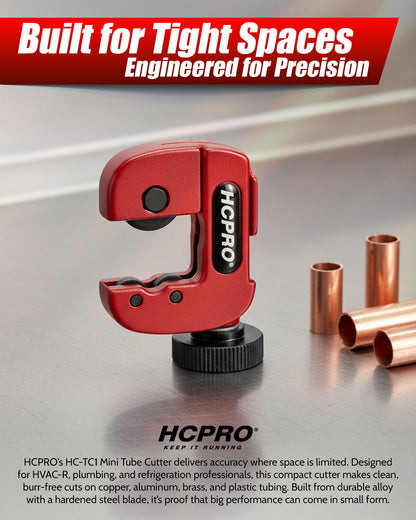 Mini Tube Cutter 1/8"–7/8" | Compact HVAC Pipe Tool for Tight Spaces
