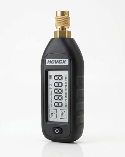 HCPRO HCVGX digital vacuum gauge with Pirani sensor and brass 1/4 in SAE fitting