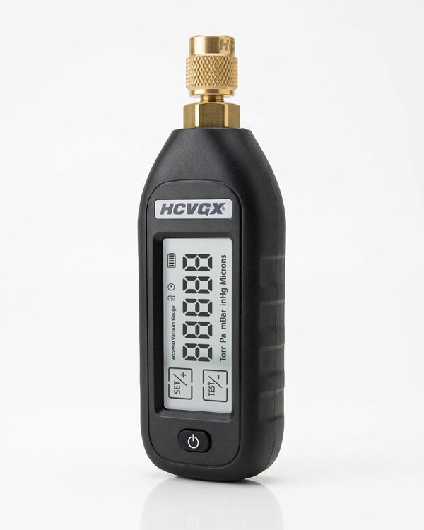 HCVGX Digital Vacuum Gauge – Pirani Sensor, 5 Units, Custom Alarms