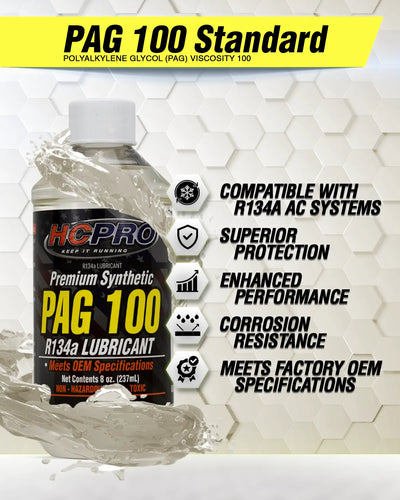 PAG 100 Oil for R134a AC Systems – 8oz Premium Lubricant