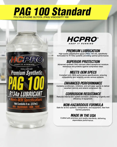 PAG 100 Oil for R134a AC Systems – 8oz Premium Lubricant