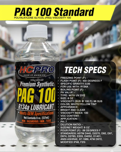 PAG 100 Oil for R134a AC Systems – 8oz Premium Lubricant