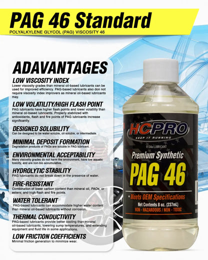 PAG 46 Oil for R134a AC Systems – 8oz Compressor Lubricant