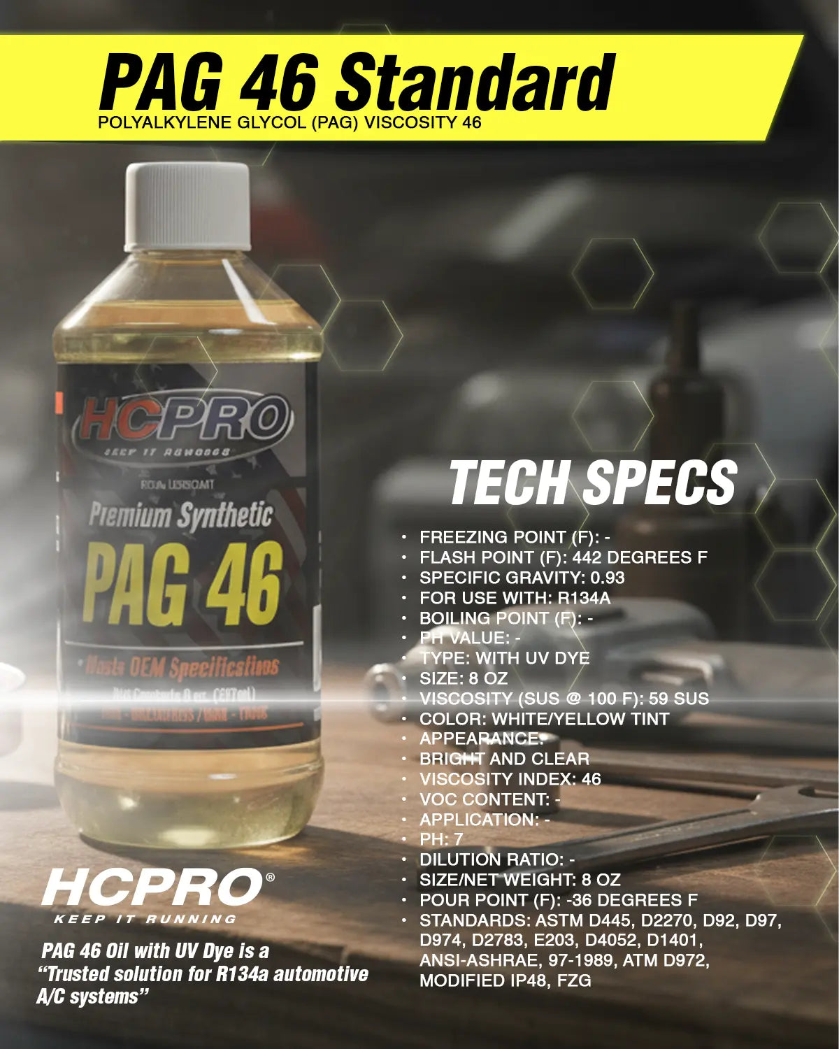 PAG 46 Oil for R134a AC Systems – 8oz Compressor Lubricant