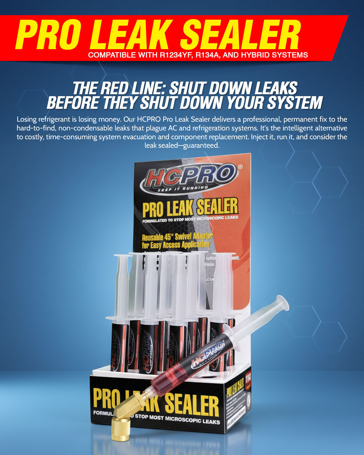 HCLEAK12R Pro Leak Sealer with 45° Swivel Adapter