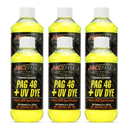 PAG 46 Oil w/ UV Dye – 8 oz for R134a A/C Systems | Leak Detection
