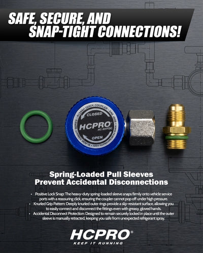 R1234YF Quick Coupler Set | HVAC & Auto AC Quick Connect Adapters