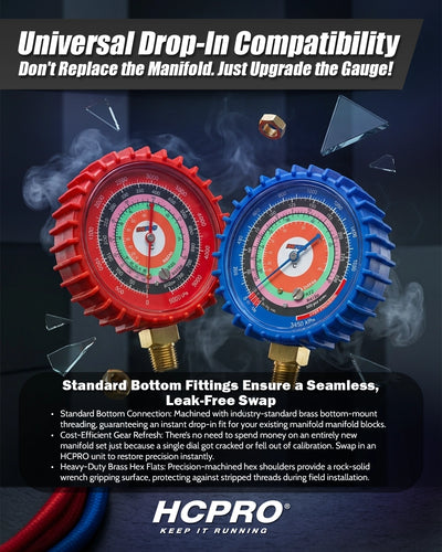 Replacement Gauges 68 mm PSI/°C R410a, R22, R404a